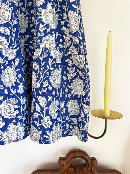 Chowchilla Vintage ARKIE Dress (Midi) • "Cobalt Vine" • NEW LENGTH