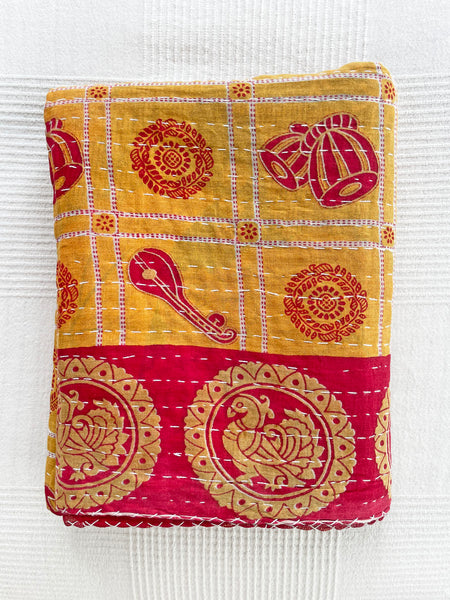 Vintage Indian Lightweight Kantha Throw (Number 70) • NEW