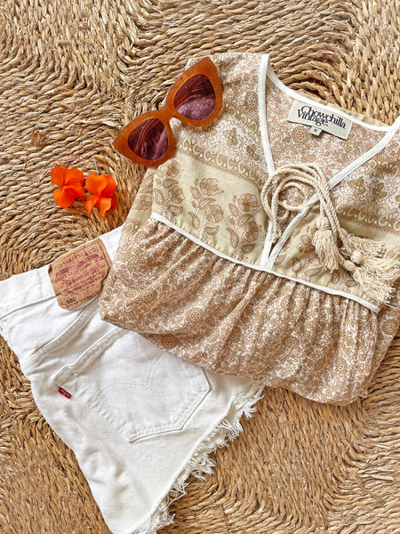 Chowchilla Vintage Indian GYPSET Blouse • "Ashanti" • BACK IN STOCK