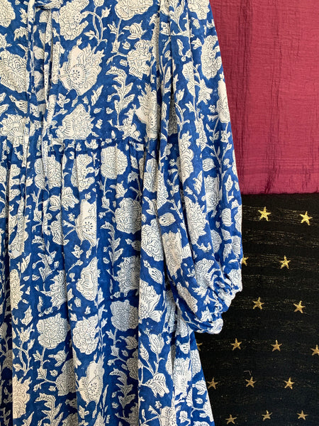 Chowchilla Vintage ARKIE Dress (Midi) • "Cobalt Vine" • NEW LENGTH