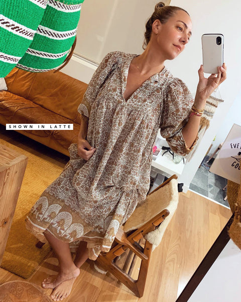 Chowchilla Vintage ARKIE Dress (Long) • "Tangerine" • LAST ONE (Size XS)