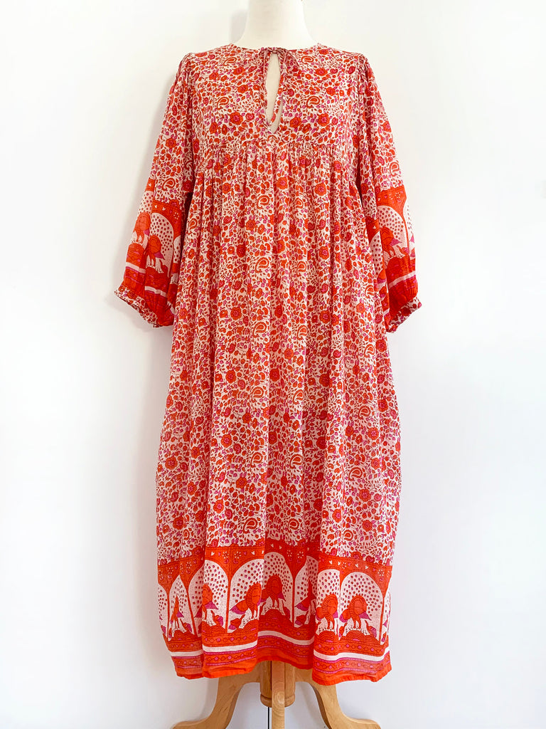 Chowchilla Vintage ARKIE Dress (Long) • "Tangerine" • LAST ONE (Size XS)