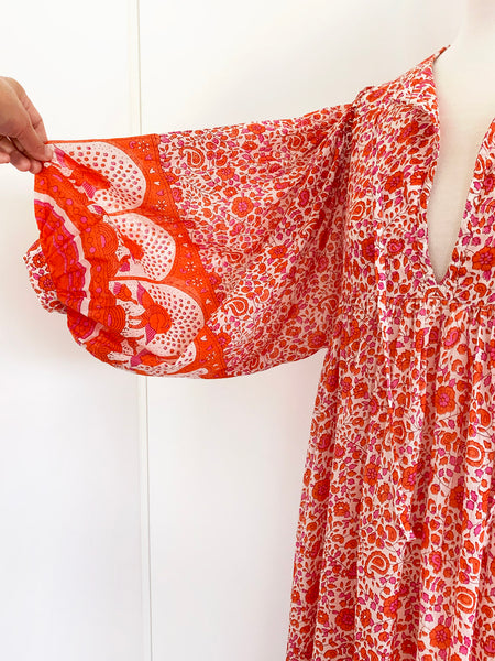 Chowchilla Vintage ARKIE Dress (Long) • "Tangerine" • LAST ONE (Size XS)