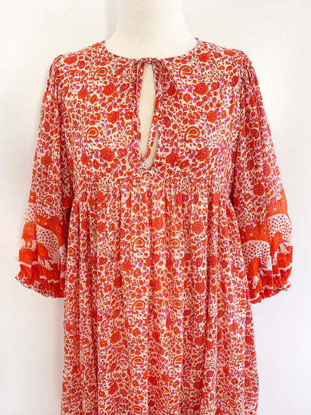Chowchilla Vintage ARKIE Dress (Long) • "Tangerine" • LAST ONE (Size XS)