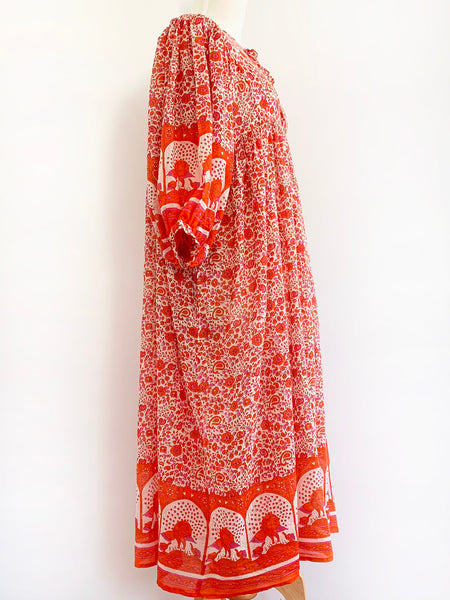 Chowchilla Vintage ARKIE Dress (Long) • "Tangerine" • LAST ONE (Size XS)
