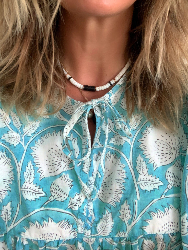 Chowchilla Vintage ARKIE Dress (Long) • "Aqua Vine"