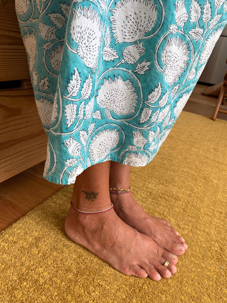 Chowchilla Vintage ARKIE Dress (Long) • "Aqua Vine"