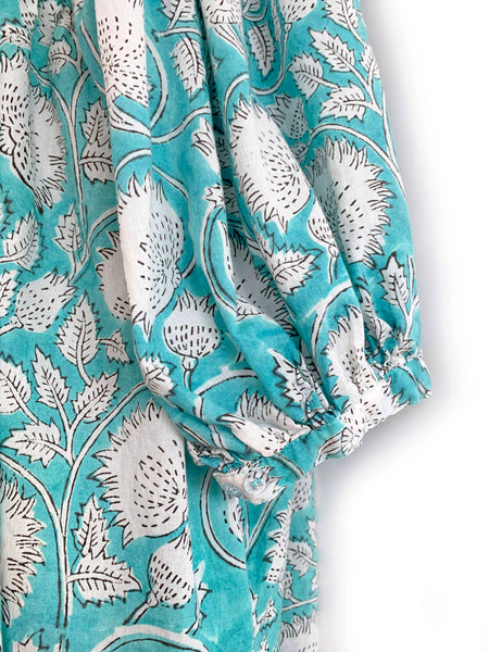 Chowchilla Vintage ARKIE Dress (Long) • "Aqua Vine"