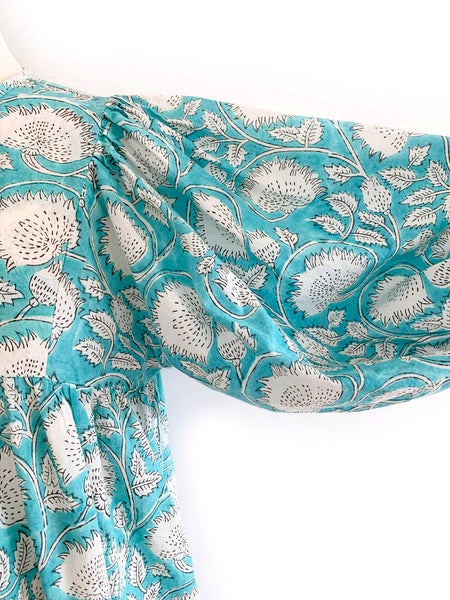 Chowchilla Vintage ARKIE Dress (Long) • "Aqua Vine"