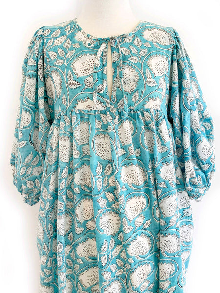 Chowchilla Vintage ARKIE Dress (Long) • "Aqua Vine"