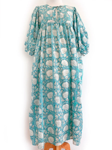 Chowchilla Vintage ARKIE Dress (Long) • "Aqua Vine"