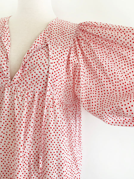 Chowchilla Vintage ARKIE Dress (Long) • "Spotty Dotty Red"
