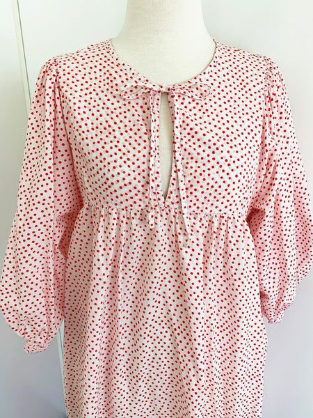 Chowchilla Vintage ARKIE Dress (Long) • "Spotty Dotty Red"