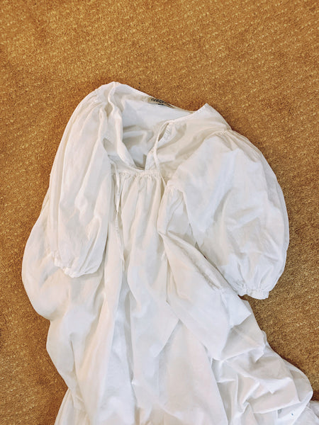Chowchilla Vintage ARKIE Dress (Long) • "White Cotton Voile"
