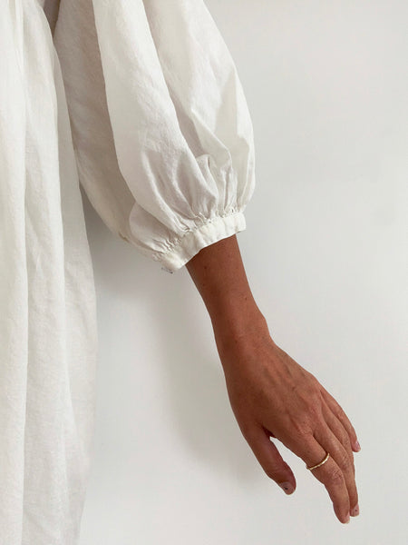 Chowchilla Vintage ARKIE Dress (Long) • "White Cotton Voile"