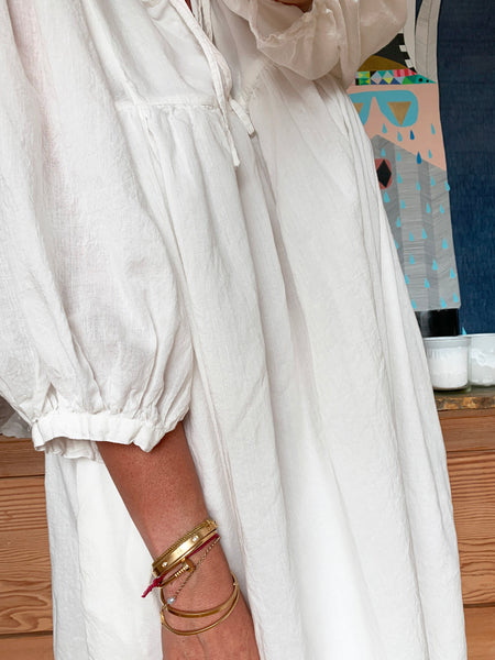 Chowchilla Vintage ARKIE Dress (Long) • "White Cotton Voile"