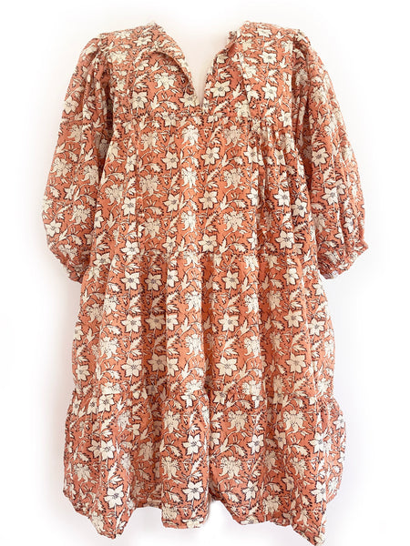 Chowchilla Vintage ARKIE Dress (Mini) • "Terracotta Blossom"
