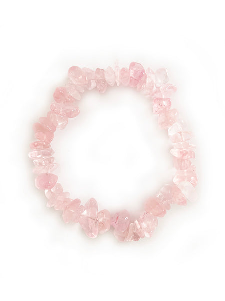 ROSE QUARTZ Cleansing Crystal Chip Bracelet • BACK IN STOCK