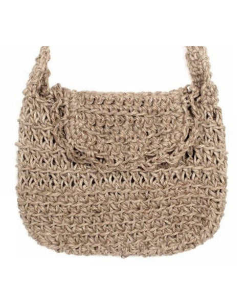 Crocheted Jute Cross Body Bag • (Natural)