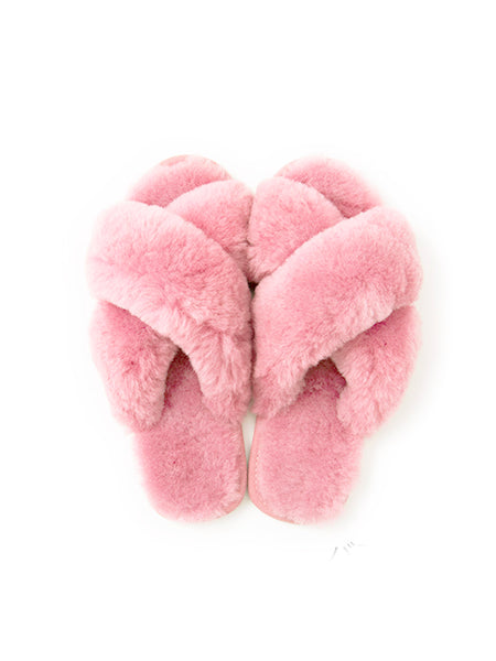 EMU Australia Shearling "Mayberry" Slides (Baby Pink)