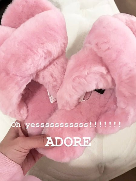 EMU Australia Shearling "Mayberry" Slides (Baby Pink)