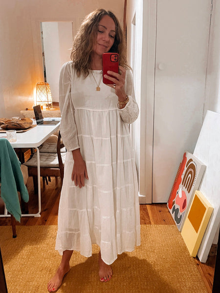 Chowchilla Vintage PRAIRIE Dress • "Chalk" • LAST ONE (Size M)