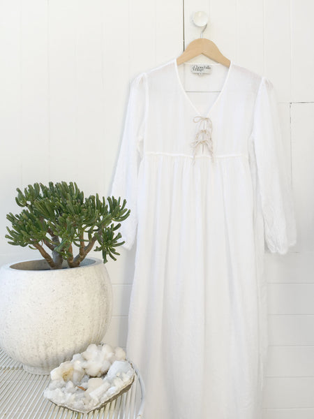 Chowchilla Vintage Indian GYPSET Dress • "White Cotton Voile"