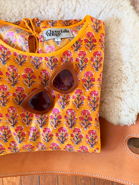 Chowchilla Vintage PRAIRIE Dress • "Amber" • LAST ONE (Size L)