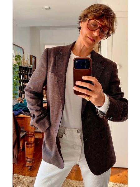 Men's Slim Fit Taupe Blazer • (Size 12)