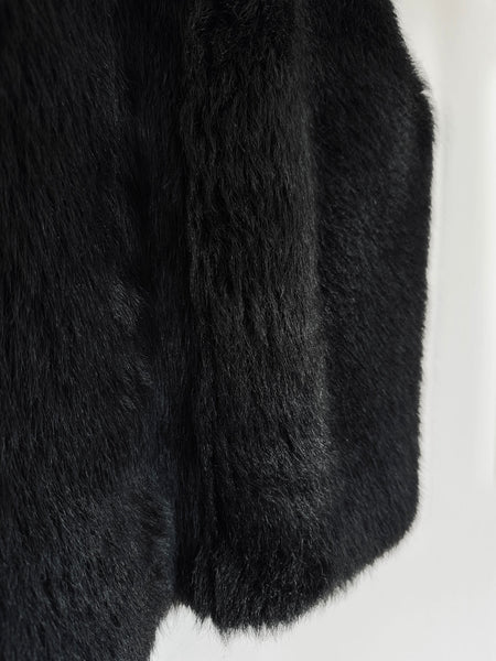BASSIKE Black Shearling Vest • (Size 6-8)