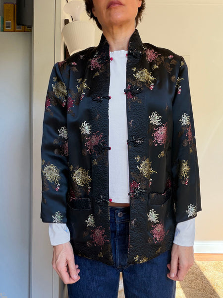 Pre-Loved 1960s Reversible Satin Brocade Jacket • (Size S/M)