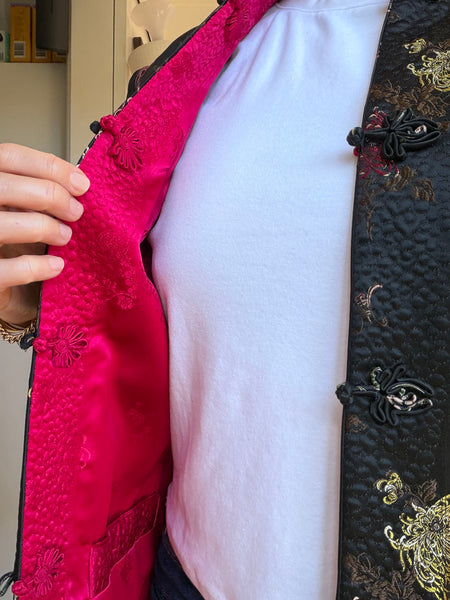 1960s Reversible Satin Brocade Jacket • (Size S/M)