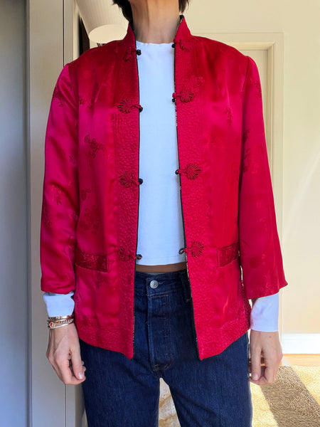 1960s Reversible Satin Brocade Jacket • (Size S/M)