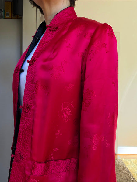 1960s Reversible Satin Brocade Jacket • (Size S/M)