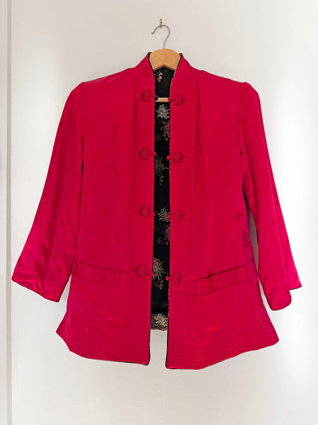 1960s Reversible Satin Brocade Jacket • (Size S/M)