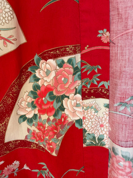Vintage Red Japanese Cotton Kimono • (Size S/M)
