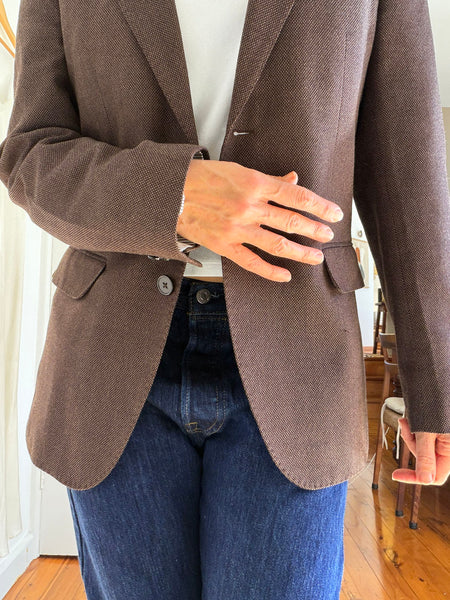 Men's Slim Fit Taupe Blazer • (Size 12)