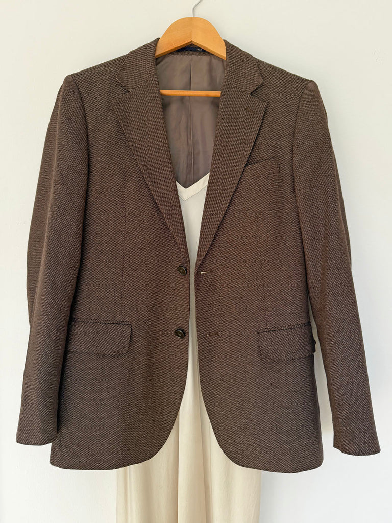Men's Slim Fit Taupe Blazer • (Size 12)