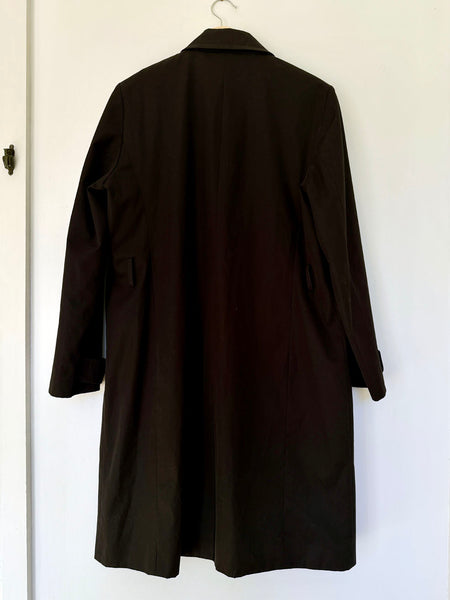 Classic Black Cotton Trench Coat • (Size 18)