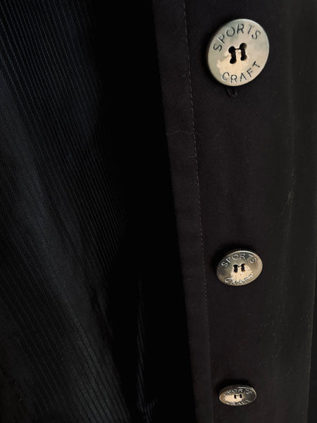 Classic Black Cotton Trench Coat • (Size 18)
