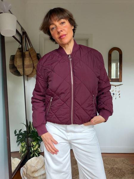 Chubby Burgundy Puffer Jacket • Size 6