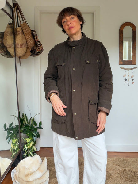 BUFFALO Men's Waxed Cotton Jacket • (Size 110) Fits 10-14