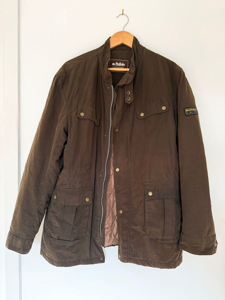BUFFALO Men's Waxed Cotton Jacket • (Size 110) Fits 10-14