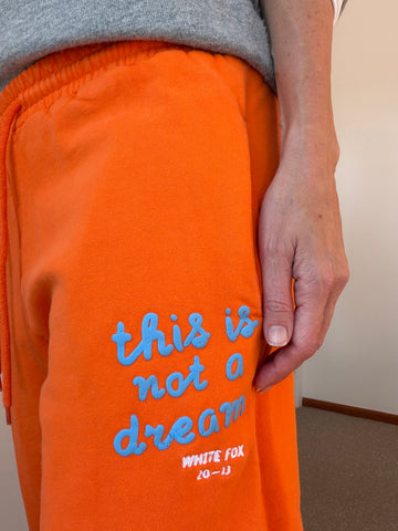 WHITE FOX Orange Track Pants • Size XS