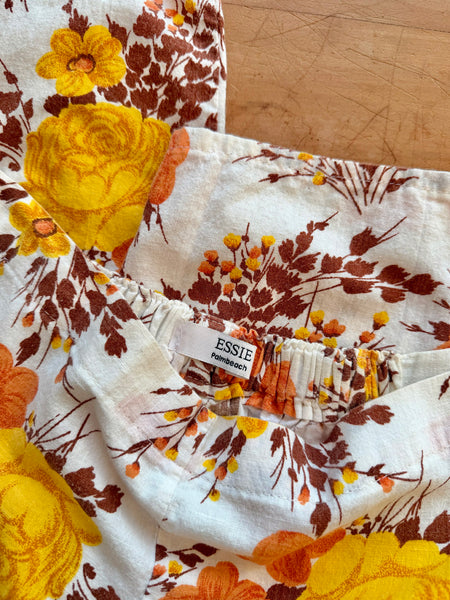 Pre-Loved ESSIE PALM BEACH White Floral Linen Pants • Size 10