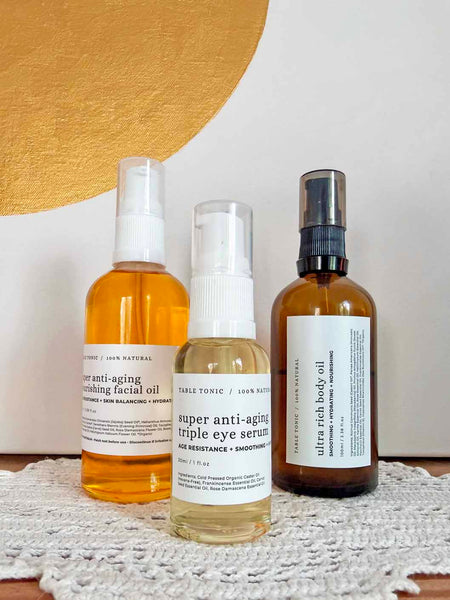 DELUXE BEAUTY SET (100ml Facial Oil + 100ml Body Oil + 30ml Eye Serum) • SAVE 15%
