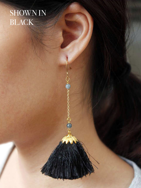 Babylon Tassel Earrings (Aqua)