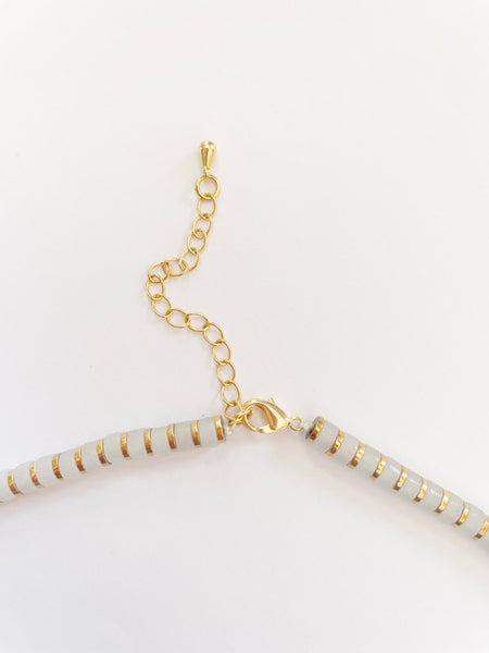 Crystal PUKA Choker (Quartz/Gold)