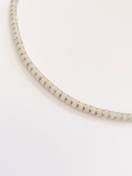 Crystal PUKA Choker (Quartz/Gold)