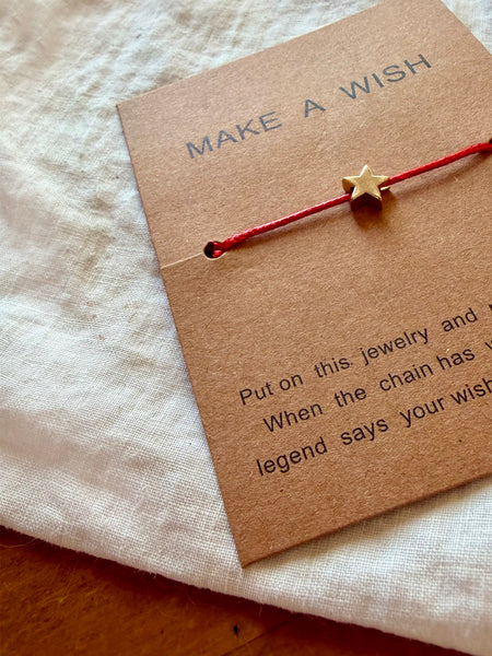 MAKE A WISH Cord Bracelet (Red) • NEW